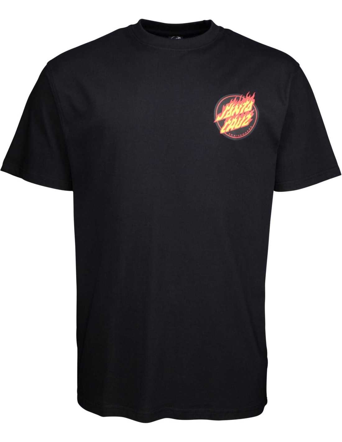 SANTA CRUZ FLAMING JAPANESE DOT T SHIRT BLACK